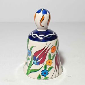 Turkish Pottery Bell Handmade Red Blue